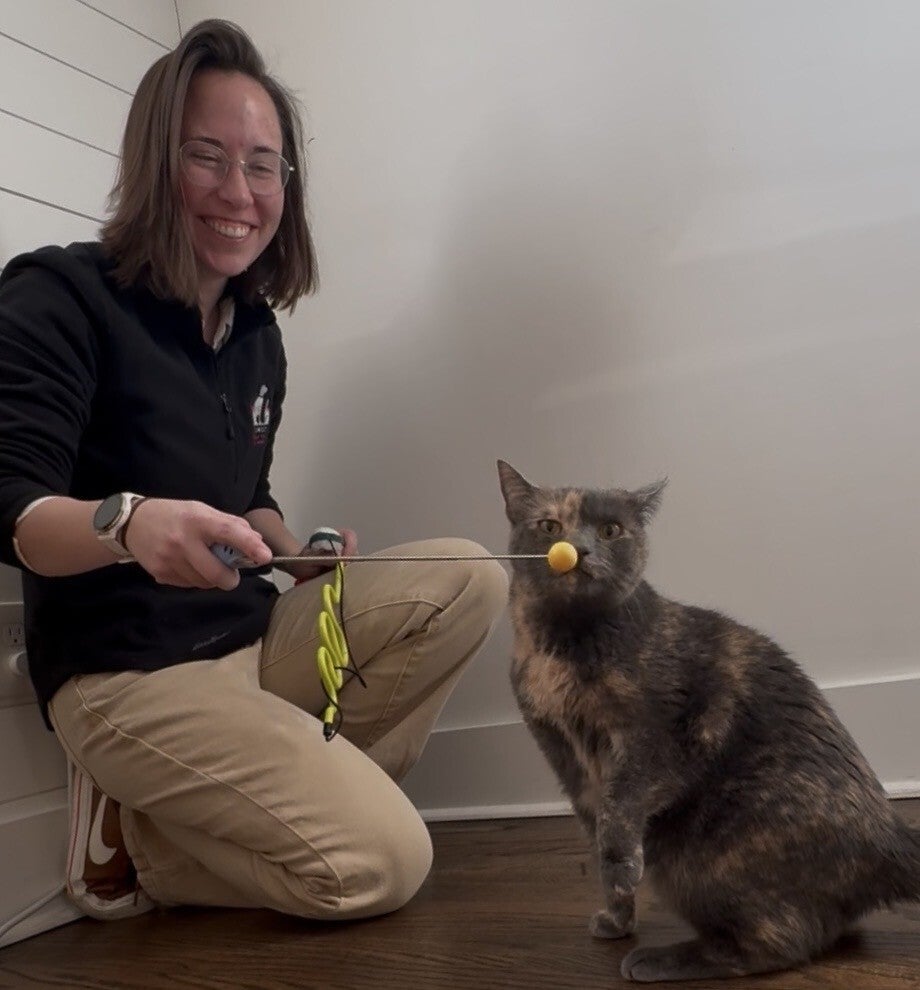 Dr Bridgette Wilson and cat, behaviorist at Dogwood